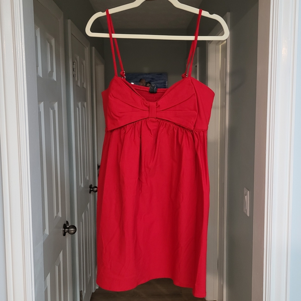 Wild Fable Red Bow Dress Sleeveless Babydoll Medium